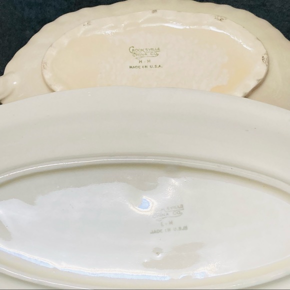 Antique Vintage Crooksville China Gravy Boat & Saucer H-M, E-M - Picture 5 of 5